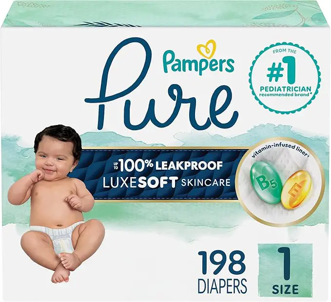 Pampers Pure Baby Diapers, Size 1 review