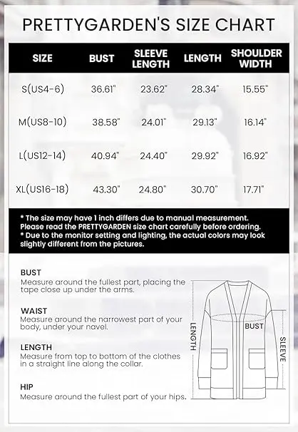 PRETTYGARDEN Women's Cardigan Sweater