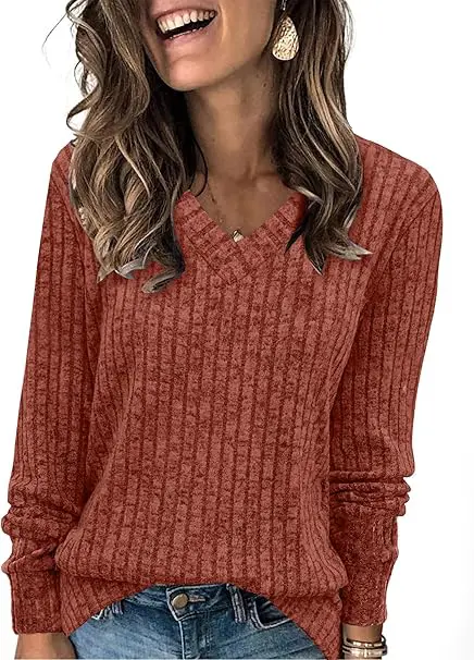 SAMPEEL V Neck Tunic Sweater