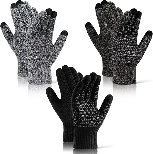 winter touchscreen gloves 3 pack